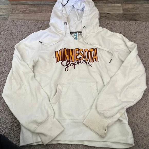 Blue 84 Tops Minnesota Gophers White Hooded Sweatshirt Size